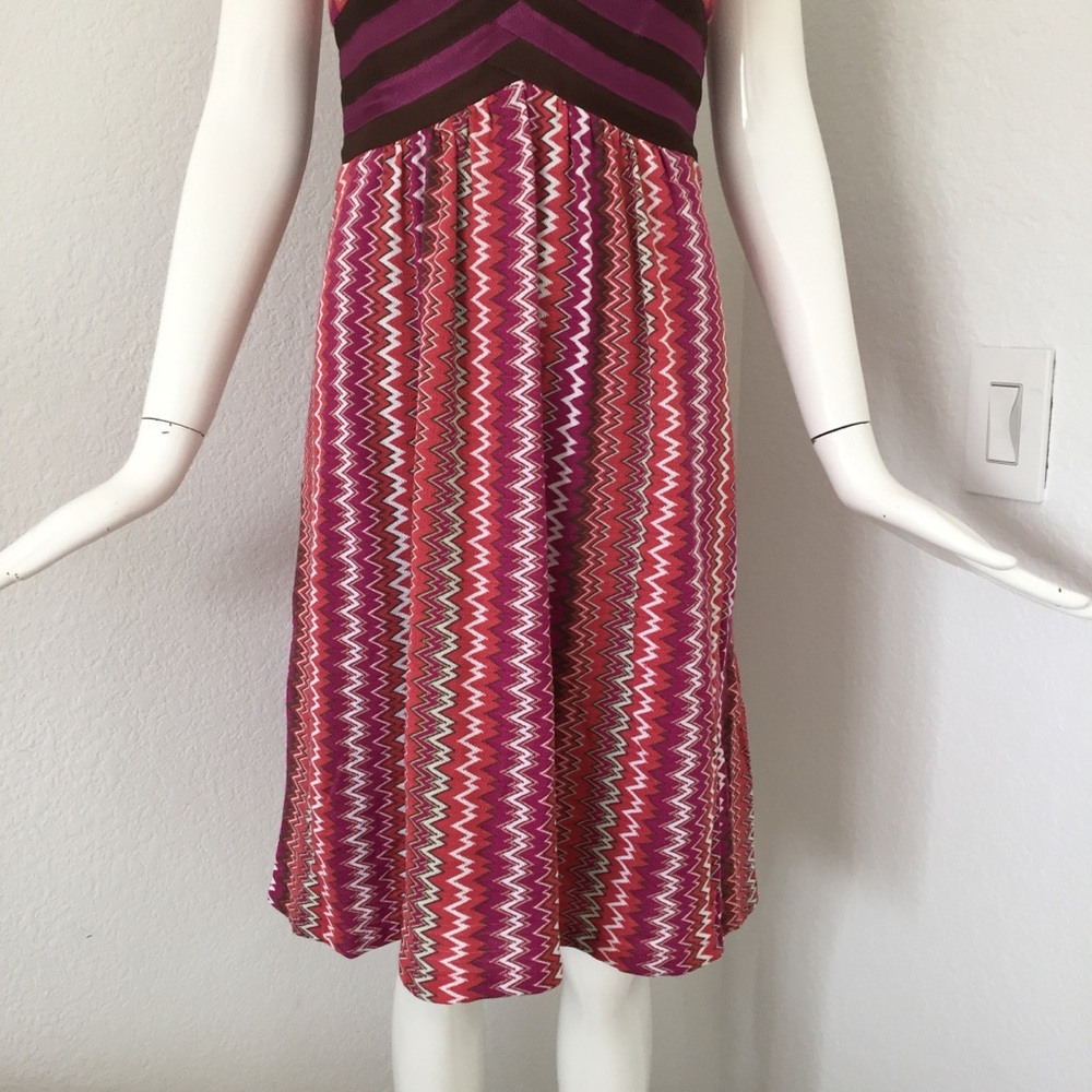 Kay unger multi color knitted chevron print dress - Picture 3 of 7